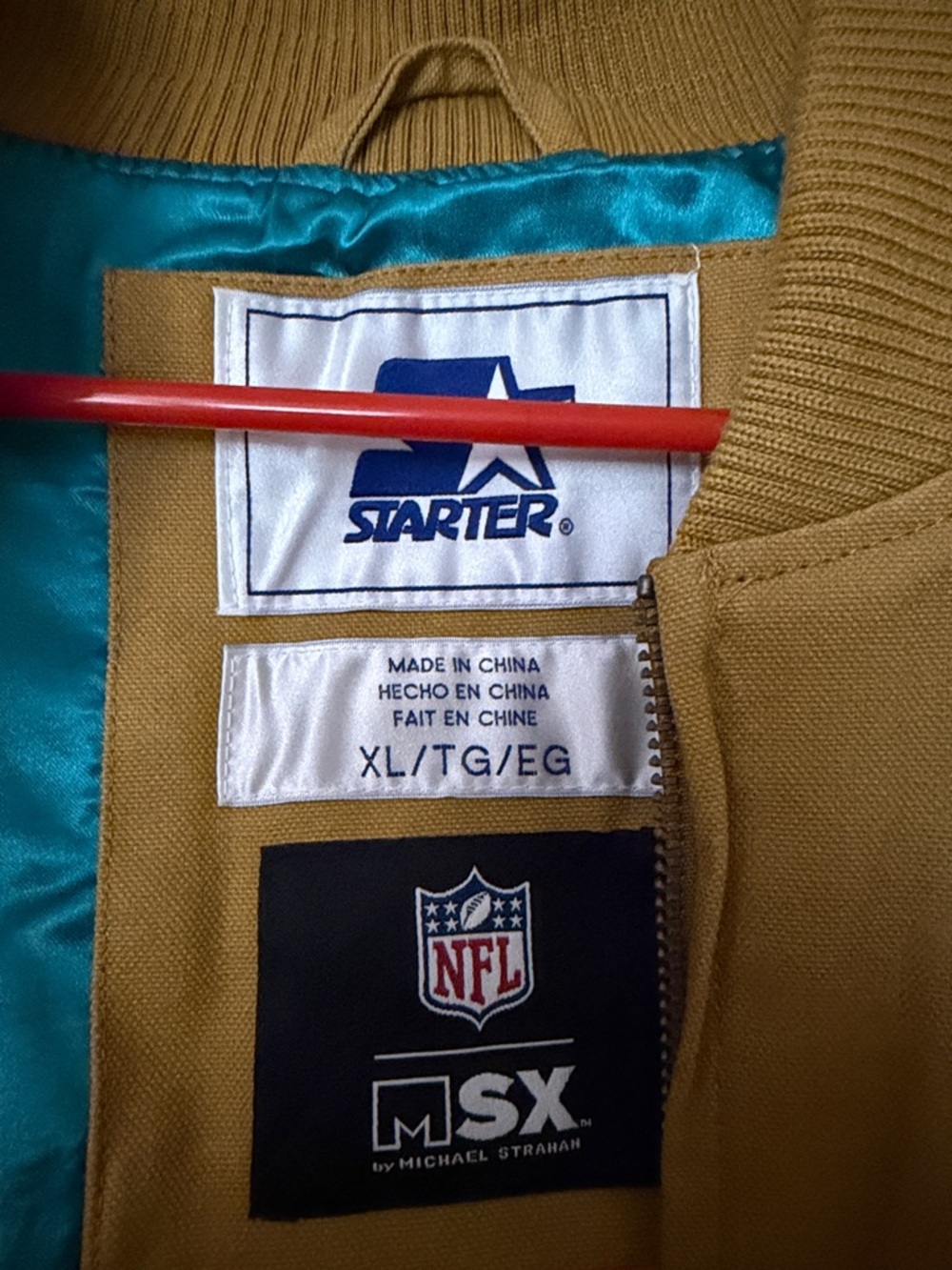 NWT Official Super Bowl LVII Mustard Bomber Jacket SIZE XL - Picture 3 of 8